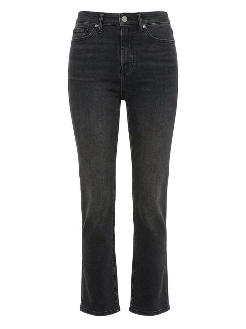 FRAME Le High Straight Jeans 28 Bosworth Black Gray Raw Hem LHSTRA134 - Picture 2 of 14